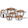 12 Pc Stainless Steel Pots And Frying pan Saucepans Cookware, Silver, Gold
