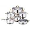 12 Pc Stainless Steel Pots And Frying pan Saucepans Cookware, Silver, Gold