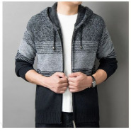 Men’s Autumn Cardigan Hoodies Sweater Grey And Black. Men's Fashion Hoodies & Sweatshirts