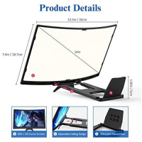 Curved Magnifier for Cell Phone -3D HD Magnifing Projector Screen, Black Projection Screens TilyExpress 7