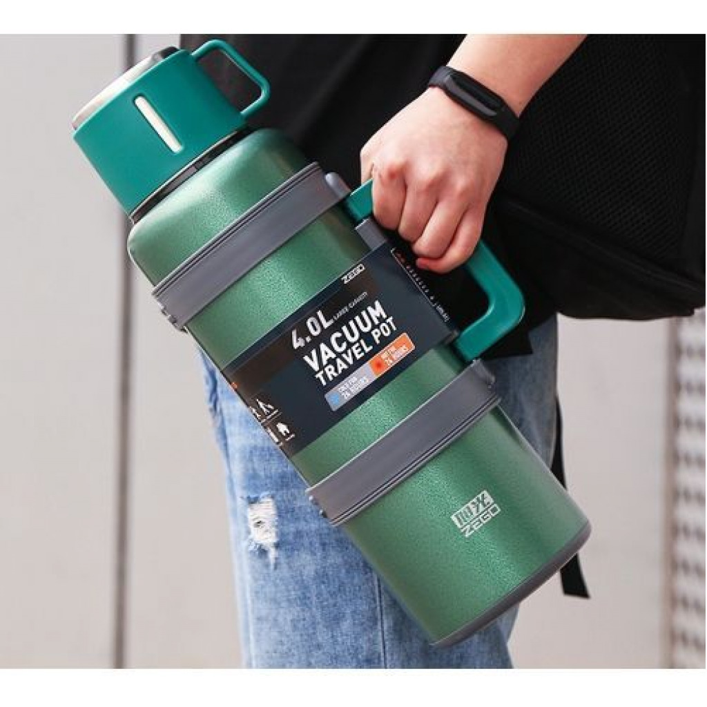 Zego Hot & Cold Stainless Steel Vaccum Insulated 4L, 72 Hour Flask - Color May Vary