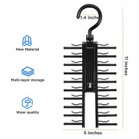 Tie Rack Belt Hanger Holder Hook for Closet Organizer Storage, Black