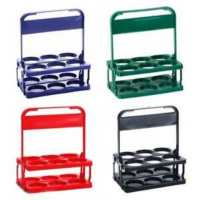 Plastic Foldable 6 Bottles holder Basket Rack, Red