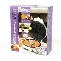 Dsp Waffle Maker With Mini Heart-Shaped Waffles Grill -White