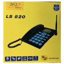 SQ Mobile SQ LS-820 Dual Sim Gsm Wireless Landline Desktop Phone – Black Cell Phones