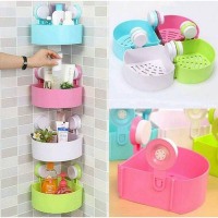 1Pc Corner Triangle Shelf Bathroom Kitchen Storage Rack, Color May Vary