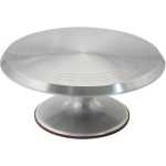 12 Inch Rotating Cake Decorating Revolving Pottery Stand Turntable, Silver