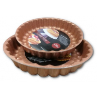 3Pc Decorative Nonstick Angel Baking Food Pie Cake Pan 28,30 & 32Cm, Copper