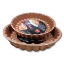 2Pc Decorative Nonstick Angel Baking Food Pie Cake Pan 28 & 30Cm, Copper