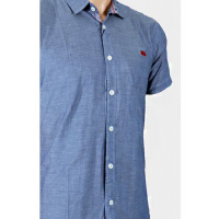 White Label Short Sleeve Shirt – Blue Men's Casual Button-Down Shirts TilyExpress 5
