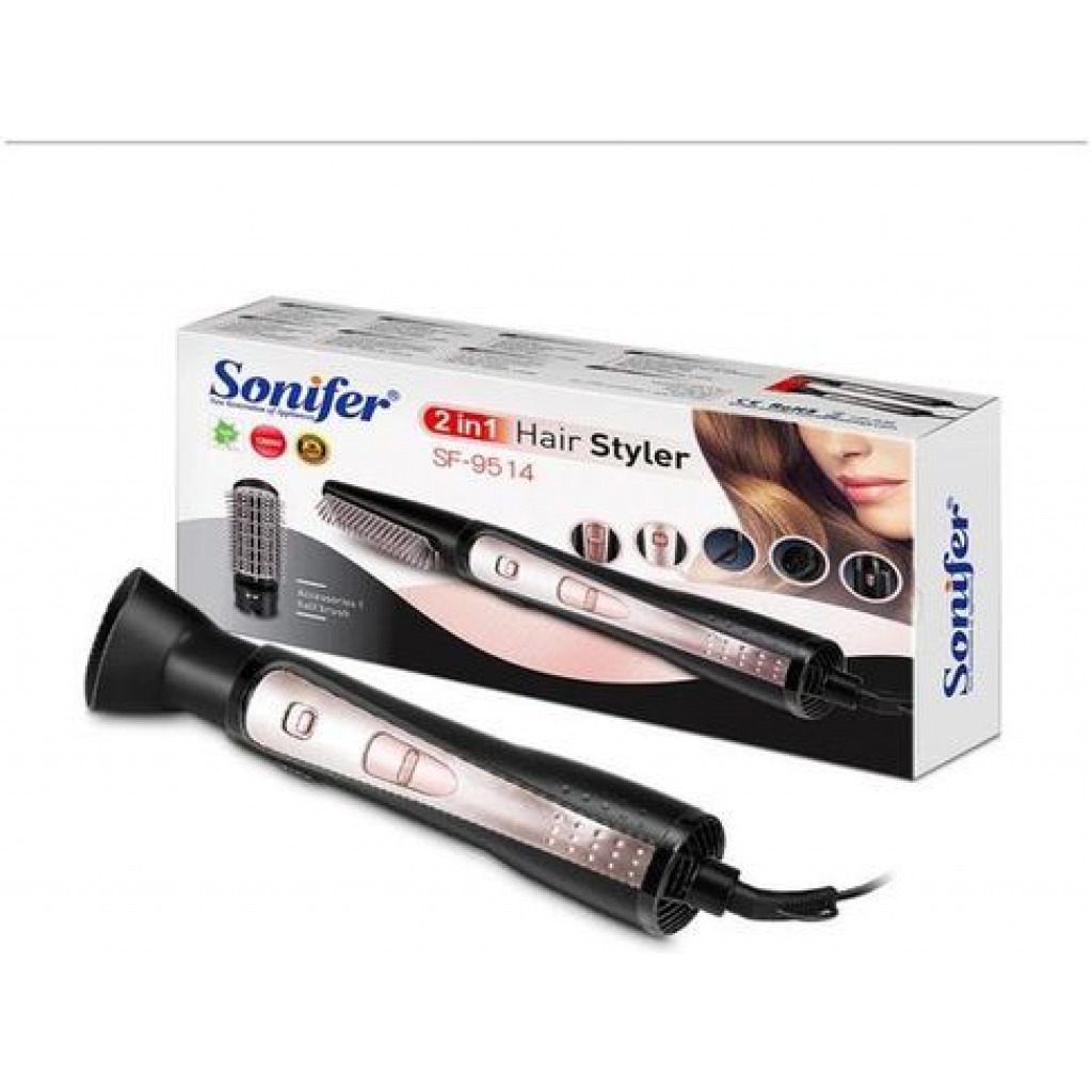 Sonifer Hair Dryer Styler And Rotary Volumizer, Black