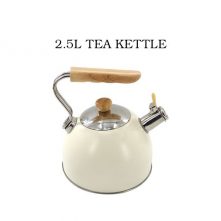 Kaisa Villa 2.5 Litre Stovetop Teapot Stainless Steel Whistling Tea Kettle, Cream