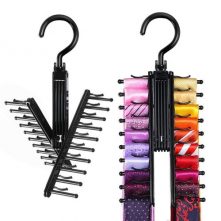 Tie Rack Belt Hanger Holder Hook for Closet Organizer Storage, Black Clothes Hangers TilyExpress