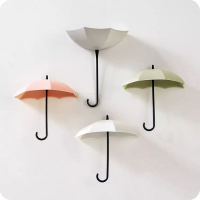 3Pc Umbrella Dual-use Sticky Hook Wall-mounted Hanging Rack, Color May Vary Umbrellas TilyExpress 6