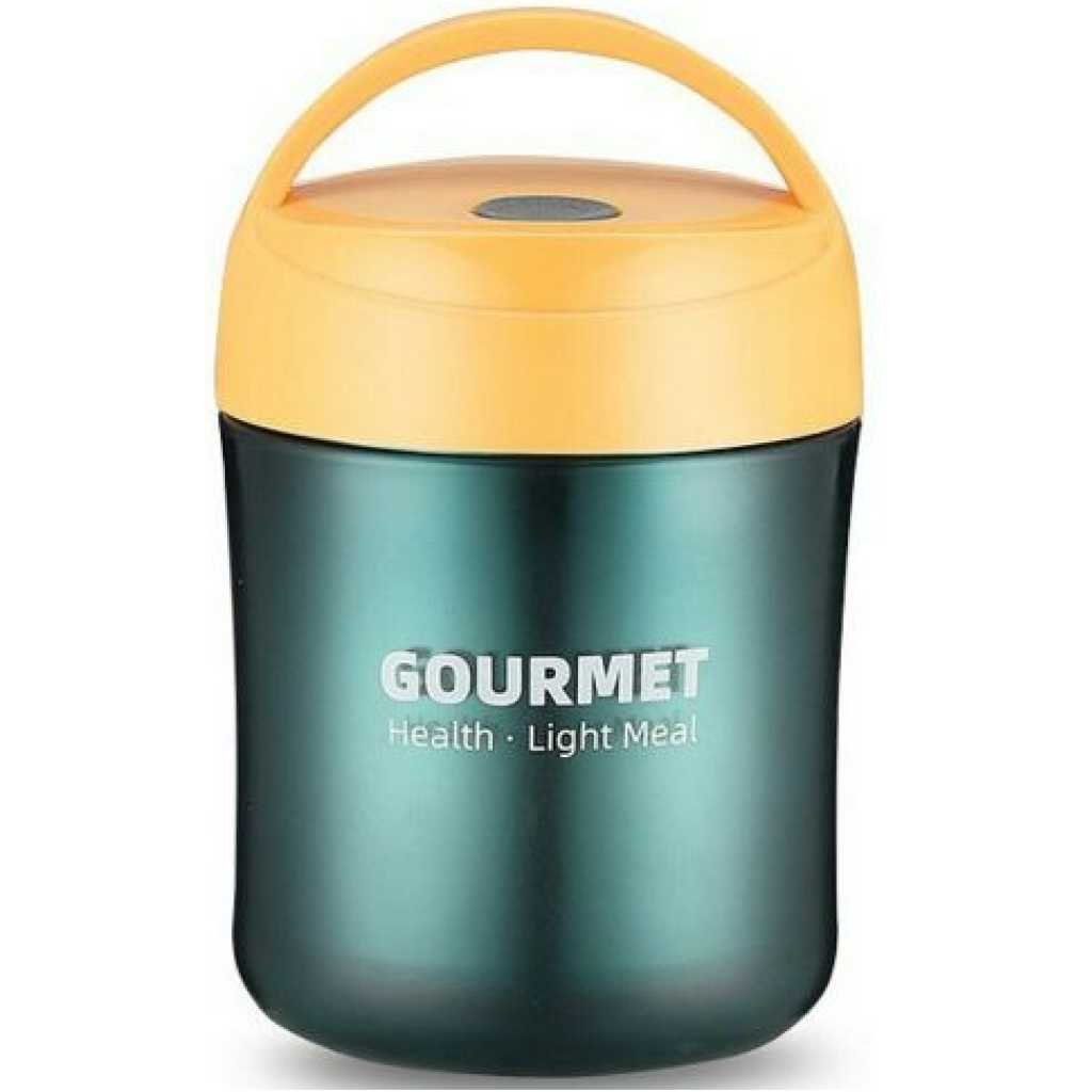 Gourmet Plastic Insulated Lunch Box Thermal Food Flask,500ml, Green