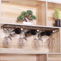 3 Bottle Wall Mounted Wine Bottle & Glass Rack, Black