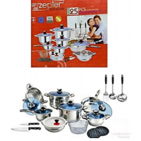 Zepter 25 Pieces Of Heavy Stainless Steel Saucepans Cookware, Silver