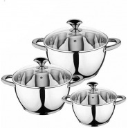Kaisa Villa 6 Pieces Of Stainless Steel Saucepans Cookware Induction Pots, Silver