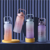 1.5L Time Marked Fitness Jug Outdoor Frosted Water Bottle, Multi-Colour