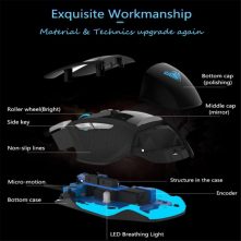 AULA S12 USB Wired Gaming Mouse - Black