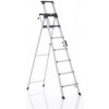 Portable & Compact Aluminium Telescopic 6-Steps Foldable Multipurpose Step Ladder For Household Purpose, Silver Ladder Shelves TilyExpress