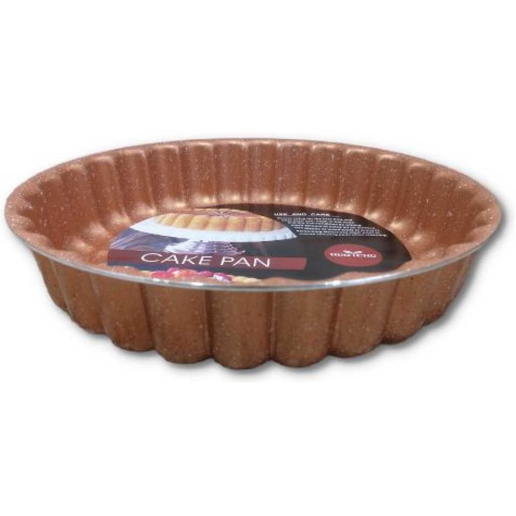 2Pc Decorative Nonstick Angel Baking Food Pie Cake Pan 28 & 30Cm, Copper