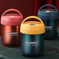 Gourmet Plastic Insulated Lunch Box Thermal Food Flask,500ml, Green