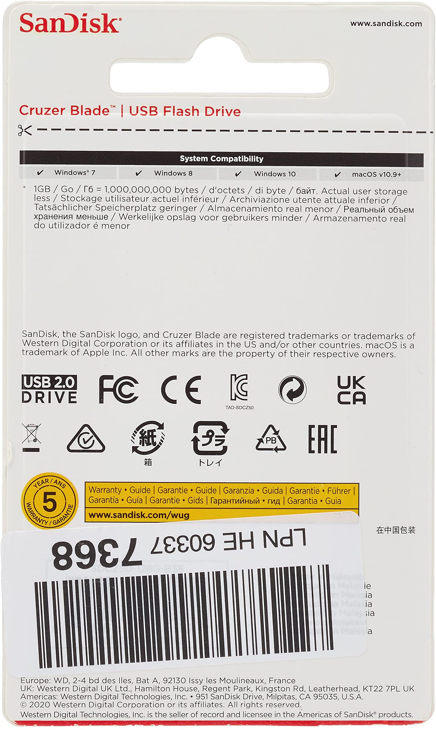 Lavet af længde Persuasion SanDisk 128GB Cruzer Blade USB 2.0 Flash Drive - SDCZ50-128G-B35 -  TilyExpress Uganda