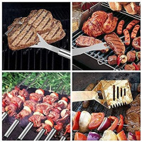 26Pc Barbecue Tools Grilling Utensil Accessories Outdoor Cooking Kit, Silver.