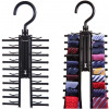 Tie Rack Belt Hanger Holder Hook for Closet Organizer Storage, Black