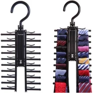 Tie Rack Belt Hanger Holder Hook for Closet Organizer Storage, Black