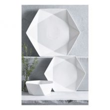 12 Pieces Of Hexagonal Plates & Side Plates Dinnerware – White Dinner Plates TilyExpress