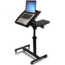 Adjustable Mobile Standing Computer Laptop Table Stand Desk, Black