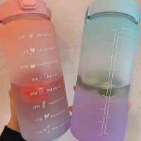 2L Time Marked Fitness Jug Outdoor Frosted Water Bottle, Color May Vary Water Bottles TilyExpress 6
