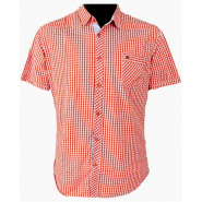 Men’s Checkered Shirt – Red/White Men's Casual Button-Down Shirts