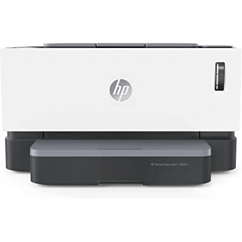HP Neverstop 1000w Printer, WiFi Enabled Monochrome Laser Printer, 80% Savings on Genuine Cartridge, Self Reloadable with 5X Inbox Yield, Smart Tasks with HP Smart App, Low Emission & Clean Air Quality - White