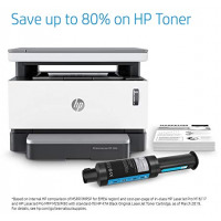 HP Neverstop 1200a Laser Printer, Print, Copy, Scan, Mess Free Reloading, Save Upto 80% on Genuine Toner, 5X Print Yield (USB Connectivity) - Black