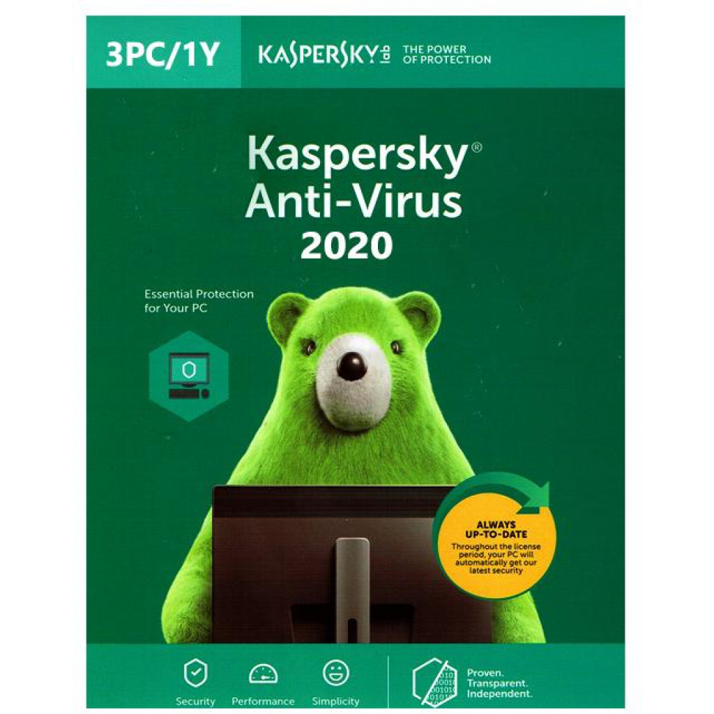 Kaspersky Antivirus 2020 3+1PCs (1 Year)
