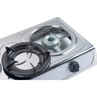 Globalstar Double Burner Gas Stove Stainless Steel - White