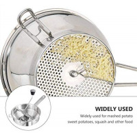 Potato Masher Food Mill For Straining Grating Fruits Vegetables, Silver