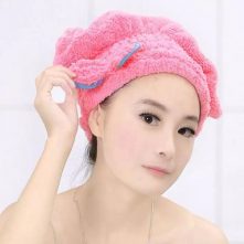 Microfiber Hair Quick Drying Towel Bath Wrap Shower Cap Turban, Color May Vary Towels