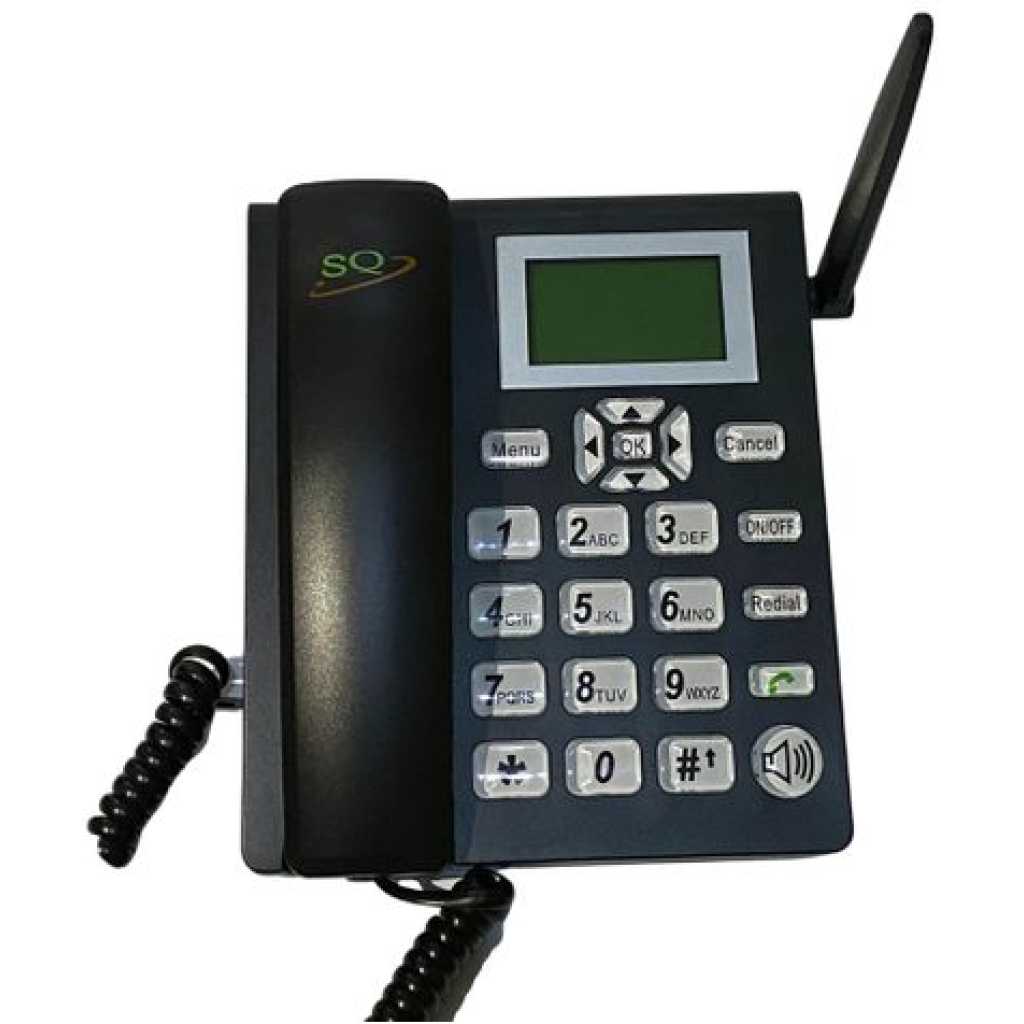 SQ Mobile SQ LS-820 Dual Sim Gsm Wireless Landline Desktop Phone - Black