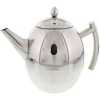 1Liter Egg Shaped Stainless Steel Teapot Kettle With Infuser Filter- Silver.