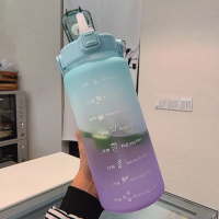 1.5L Time Marked Fitness Jug Outdoor Frosted Water Bottle, Multi-Colour