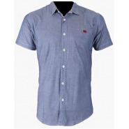 White Label Short Sleeve Shirt – Blue Men's Casual Button-Down Shirts