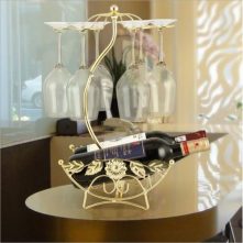 2 Bottle & 6 Wine glass rack ️Storage Organizer Holder, Gold Kitchen Storage & Organization Accessories TilyExpress
