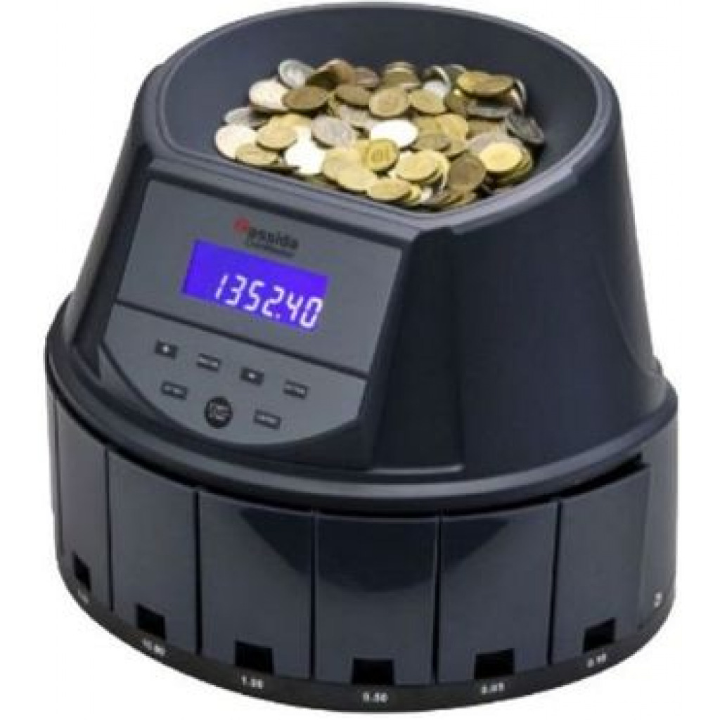 Cassida Coin Counting, Sorting and Wrapping Machine Up to 300 Coins Per Minute, Batch and Add Features, Includes 5 Coin Deposits, 5 Tubes and Wrappers