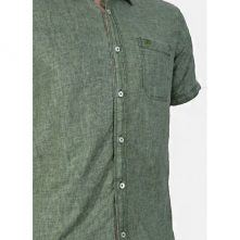 White Label Single Pocket Short Sleeve Shirt – Dark Green Men's Casual Button-Down Shirts