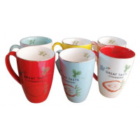 6 Pieces Of Coffee Tea Cups Mugs- MultiColours