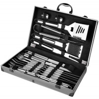 26Pc Barbecue Tools Grilling Utensil Accessories Outdoor Cooking Kit, Silver. Kitchen Utensils & Gadgets TilyExpress 10